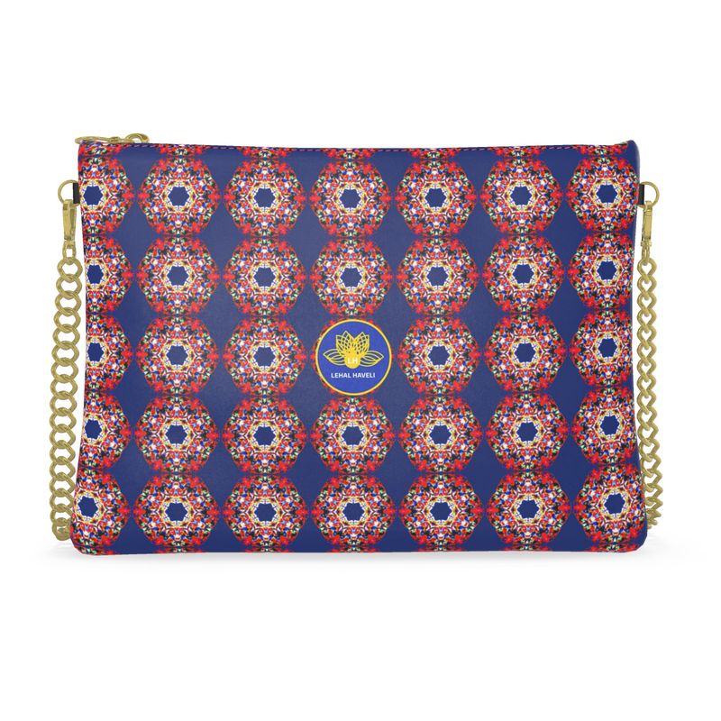 The Kaleidoscope in Electric Blue Leather Crossbody Bag