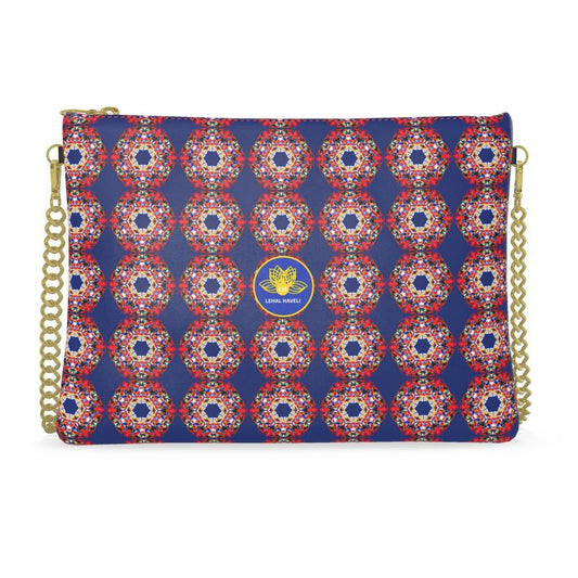 The Kaleidoscope in Electric Blue Leather Crossbody Bag