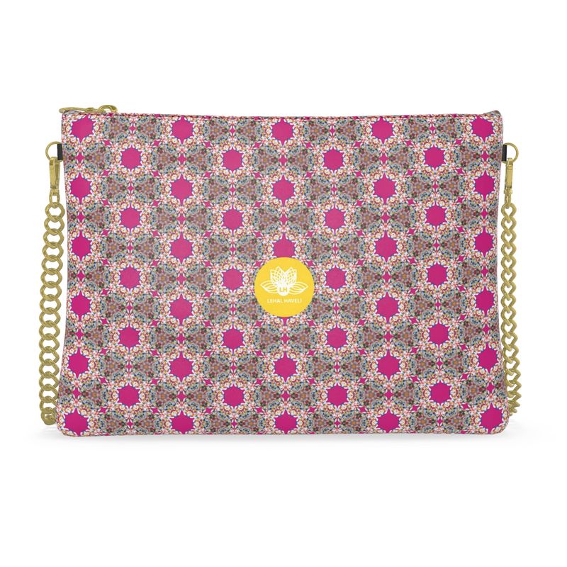 The Kaleidoscope in Fuchsia Leather Crossbody Bag
