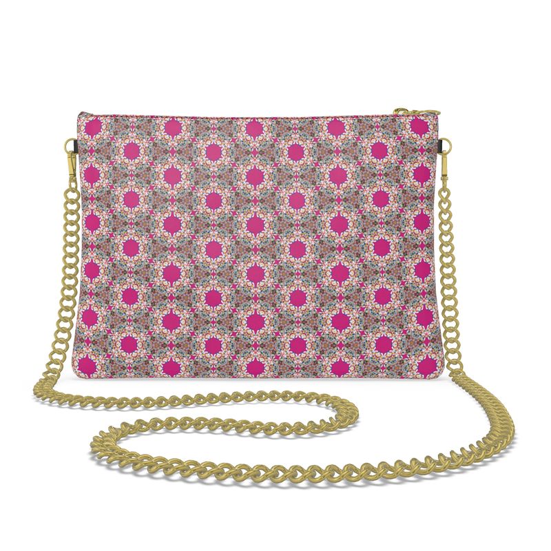 The Kaleidoscope in Fuchsia Leather Crossbody Bag