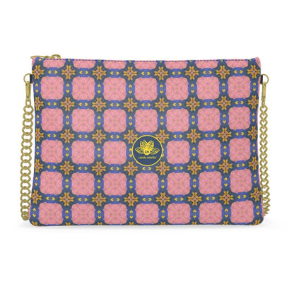 The Trellis in Rose & Navy Leather Crossbody Bag