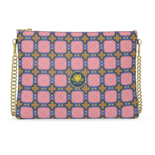The Trellis in Rose & Navy Leather Crossbody Bag