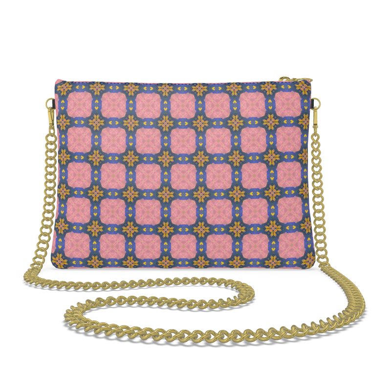 The Trellis in Rose & Navy Leather Crossbody Bag