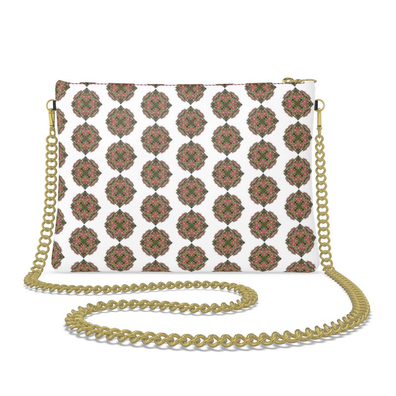 The Medallion in White & Green Leather Crossbody Bag