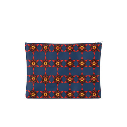 Crimson Bloom Leather Clutch Bag